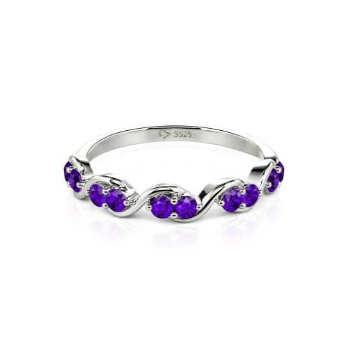 Jeulia Custom Twist Women's Wedding Ring with Round Stones