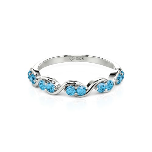 Jeulia Custom Twist Women's Wedding Ring with Round Stones
