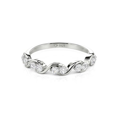 Jeulia Custom Twist Women's Wedding Ring with Round Stones