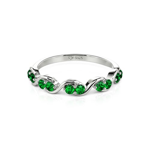 Jeulia Custom Twist Women's Wedding Ring with Round Stones