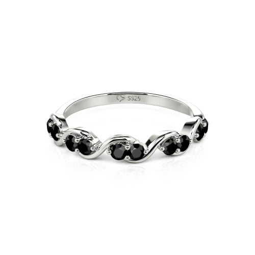 Jeulia Custom Twist Women's Wedding Ring with Round Stones