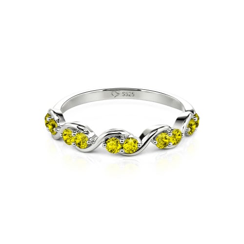Jeulia Custom Twist Women's Wedding Ring with Round Stones