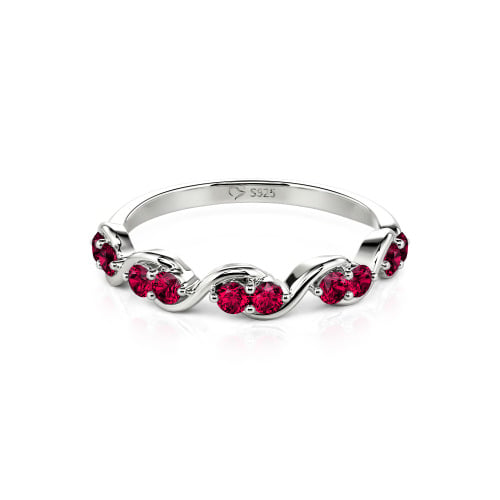 Jeulia Custom Twist Women's Wedding Ring with Round Stones
