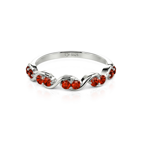 Jeulia Custom Twist Women's Wedding Ring with Round Stones