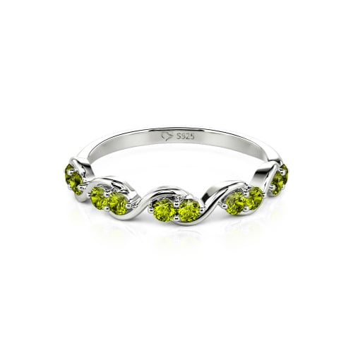 Jeulia Custom Twist Women's Wedding Ring with Round Stones