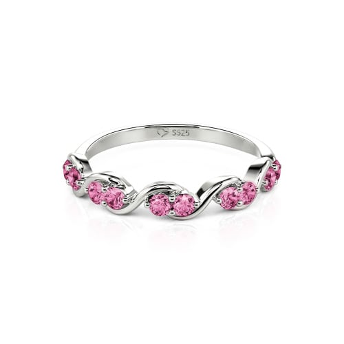 Jeulia Custom Twist Women's Wedding Ring with Round Stones