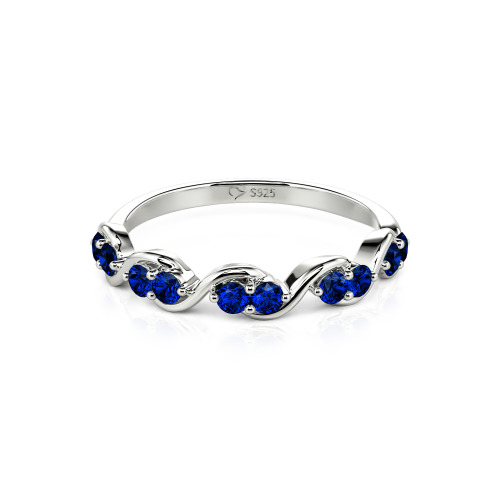 Jeulia Custom Twist Women's Wedding Ring with Round Stones
