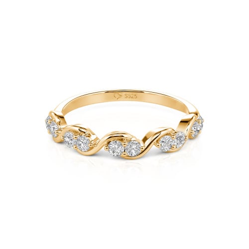 Jeulia Custom Twist Women's Wedding Ring with Round Stones