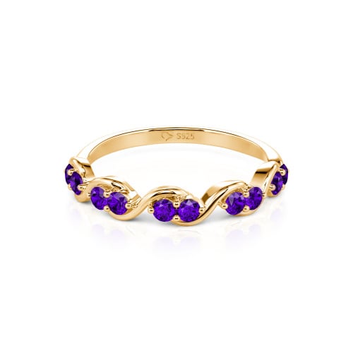Jeulia Custom Twist Women's Wedding Ring with Round Stones