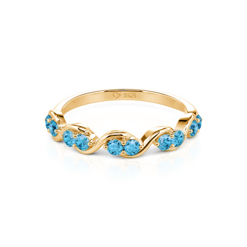 Jeulia Custom Twist Women's Wedding Ring with Round Stones