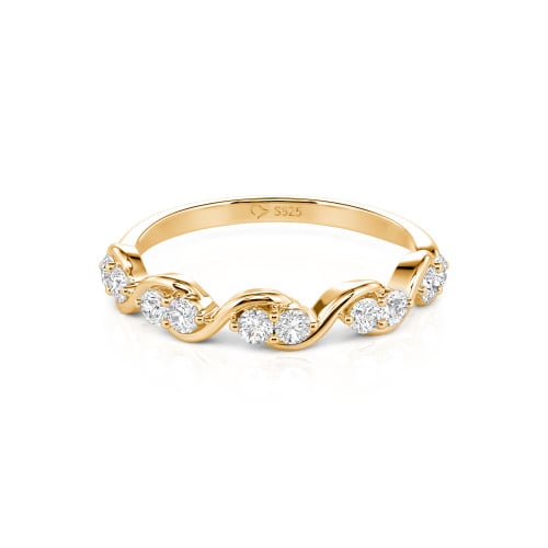 Jeulia Custom Twist Women's Wedding Ring with Round Stones