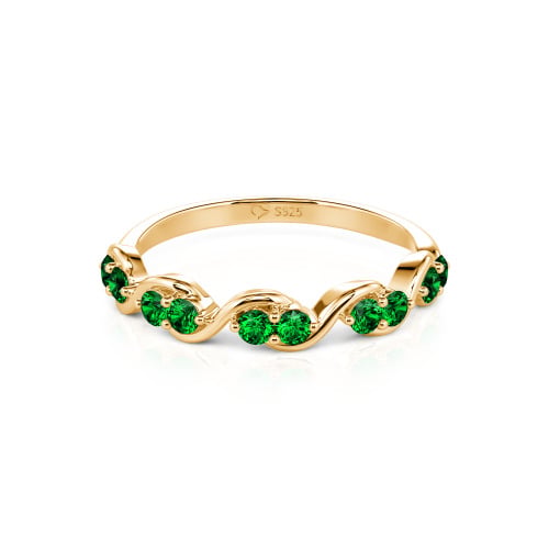 Jeulia Custom Twist Women's Wedding Ring with Round Stones