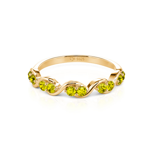 Jeulia Custom Twist Women's Wedding Ring with Round Stones