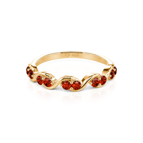Jeulia Custom Twist Women's Wedding Ring with Round Stones
