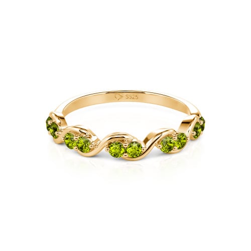 Jeulia Custom Twist Women's Wedding Ring with Round Stones
