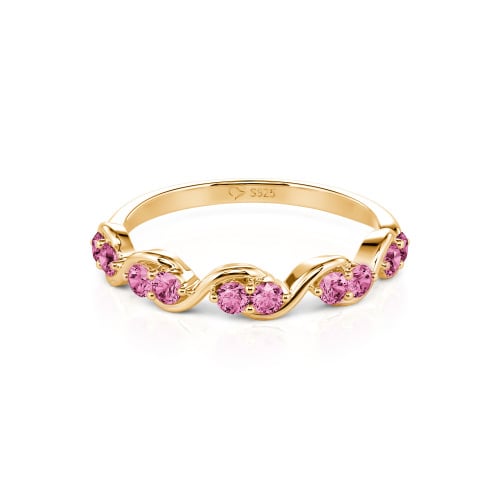 Jeulia Custom Twist Women's Wedding Ring with Round Stones