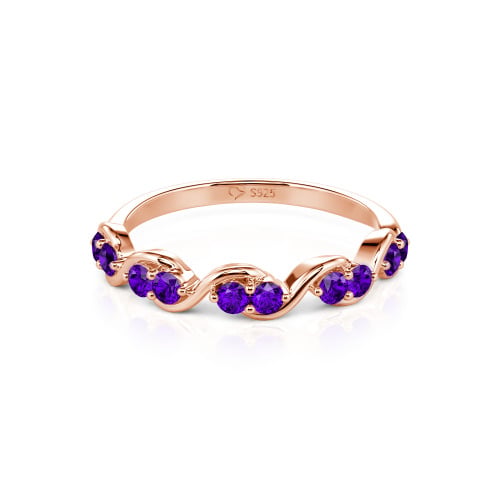 Jeulia Custom Twist Women's Wedding Ring with Round Stones