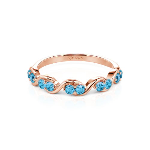 Jeulia Custom Twist Women's Wedding Ring with Round Stones