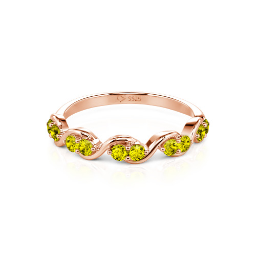 Jeulia Custom Twist Women's Wedding Ring with Round Stones