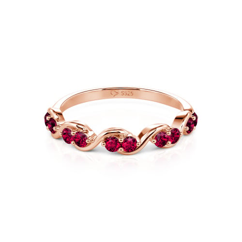 Jeulia Custom Twist Women's Wedding Ring with Round Stones