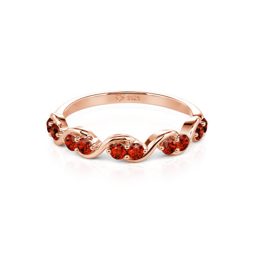 Jeulia Custom Twist Women's Wedding Ring with Round Stones