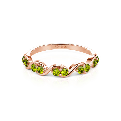 Jeulia Custom Twist Women's Wedding Ring with Round Stones