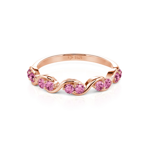 Jeulia Custom Twist Women's Wedding Ring with Round Stones