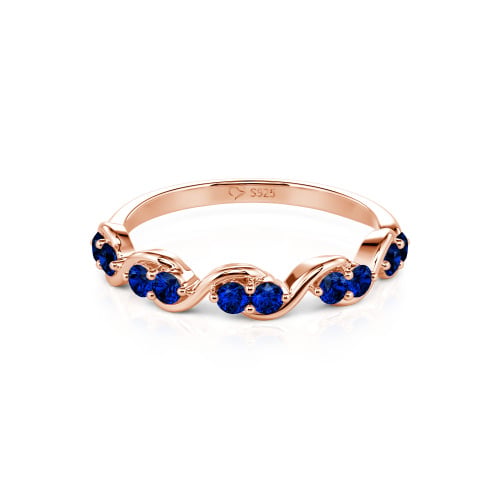 Jeulia Custom Twist Women's Wedding Ring with Round Stones