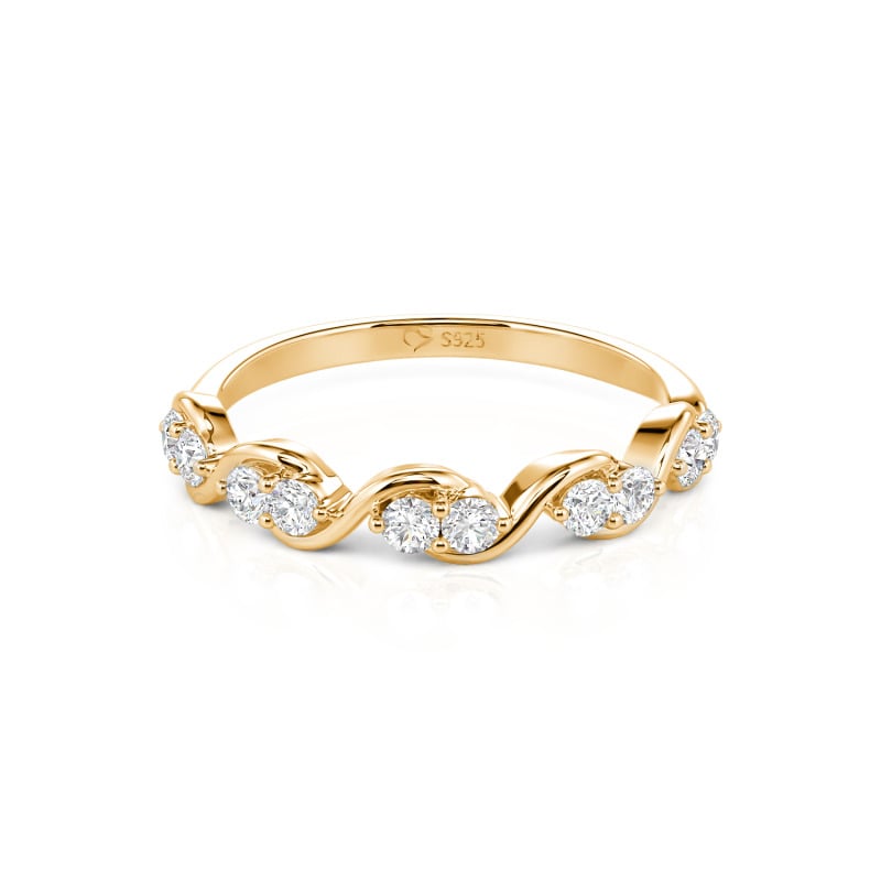 Jeulia Custom Bague de Mariage Torsadée pour Femme avec Pierres Rondes