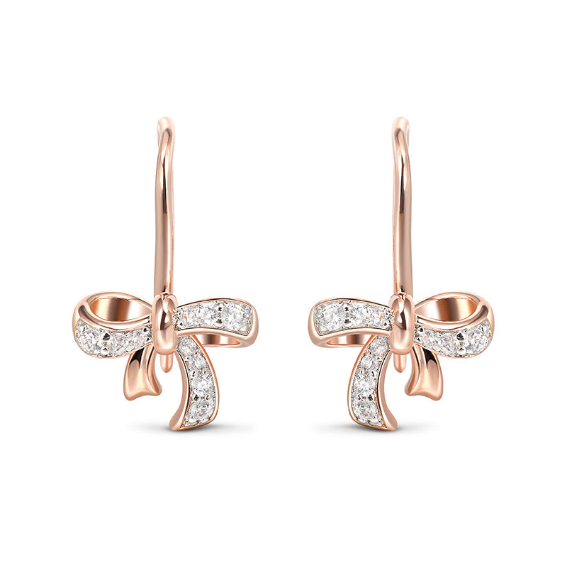 Jeulia Bowknot Sterling Silver Children's Earrings
