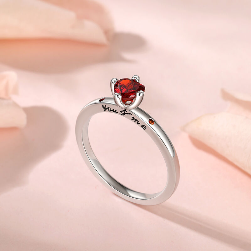 Jeulia " Du & Jag " Hjärta Förlovningsring Sterling Silver