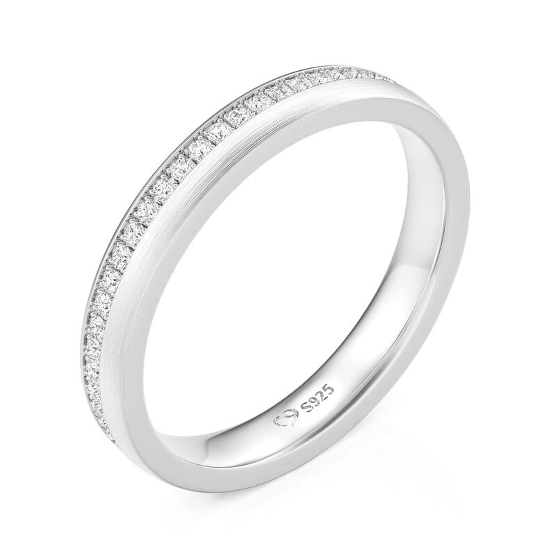 Jeulia Brushed Polished Eternity Wedding Band for Women