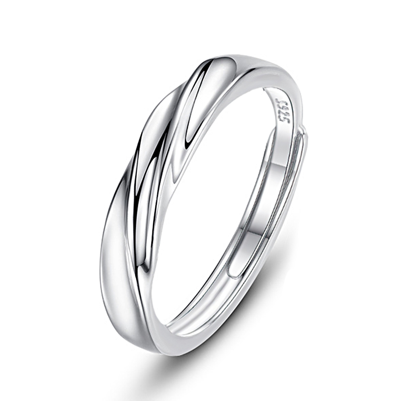 Jeulia Wave Design Sterling Silver Men's Band