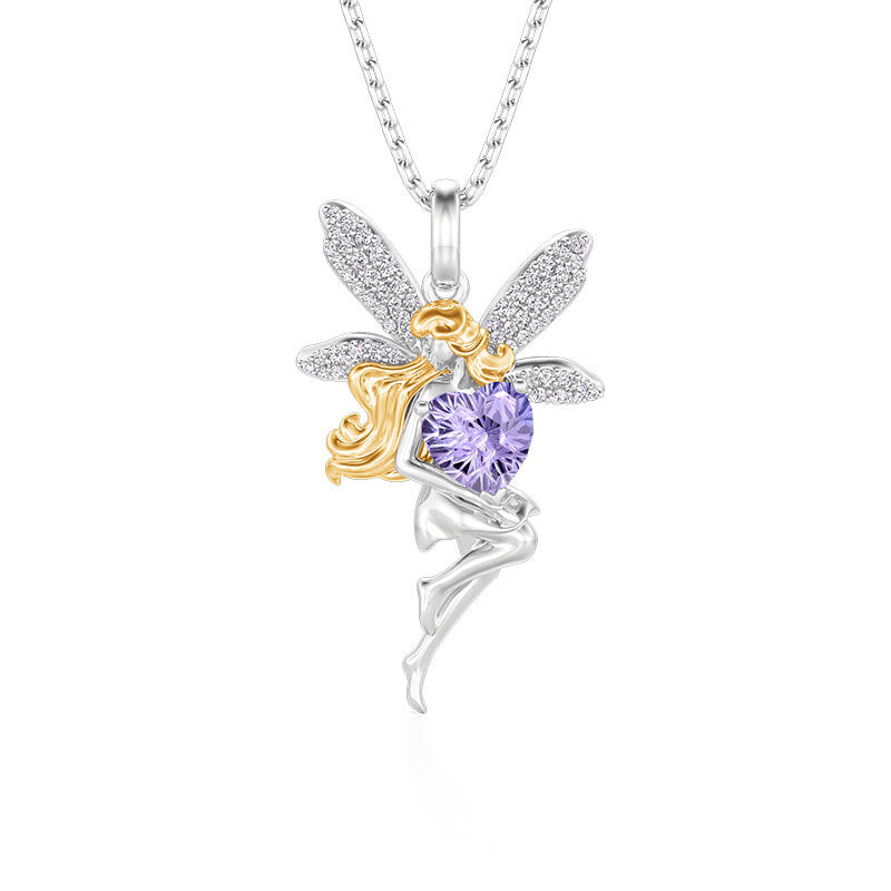 Jeulia Midsummer Night Mode Fairy Hjärta Tvåfärgat Halsband i Sterling Silver