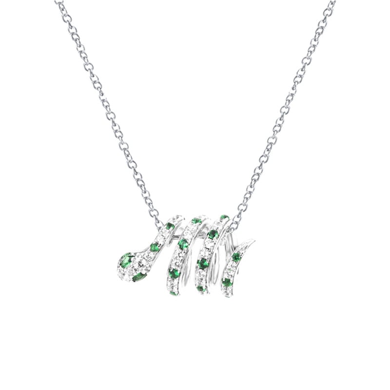 Jeulia "Rebirth" Snake Shape Sterling Silver Necklace