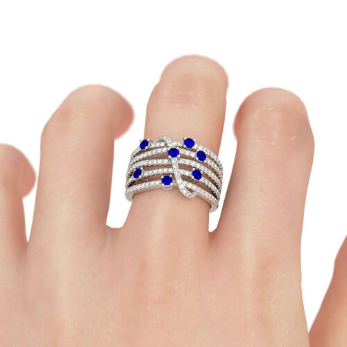 Jeulia Intertwined Sterling Silver Women's Band