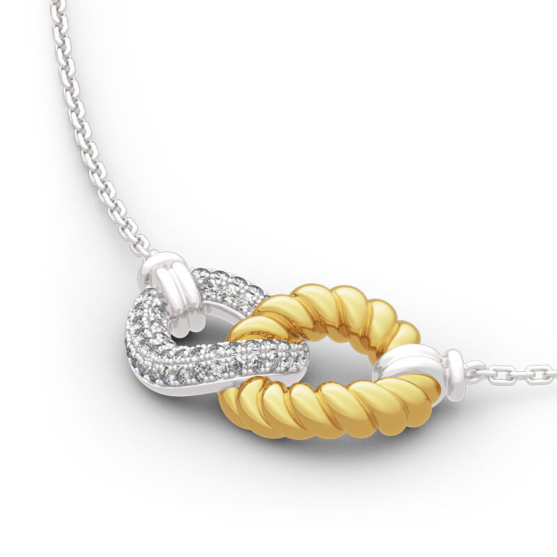Jeulia Love Knot Design Sterling Silver Halsband