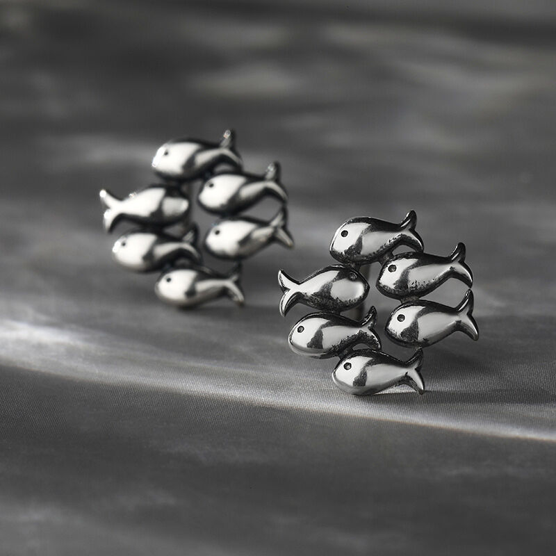 Jeulia "School of Fish" Sterling Silver Earrings