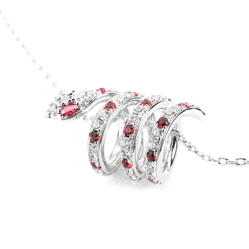 Jeulia "Rebirth" Snake Shape Sterling Silver Necklace