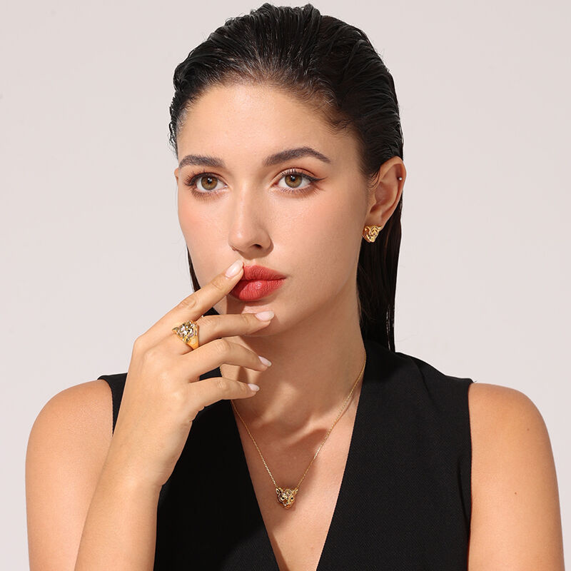 Jeulia Collana con Pendente Tigre in Argento Sterling
