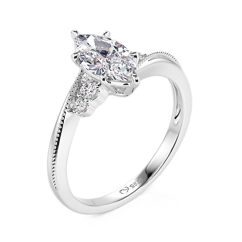 Jeulia Bague de Fiançailles Personnalisée Marquise avec Pierre de Naissance