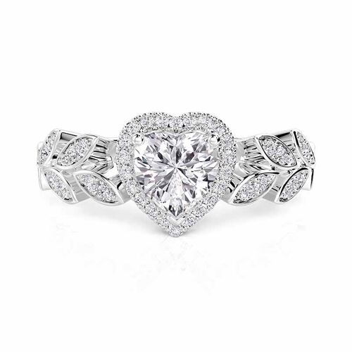 Jeulia Olivetta Custom Heart Birthstone Halo Engagement Ring