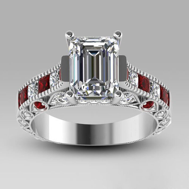 Jeulia Emerald Cut Sterling Silver Ring