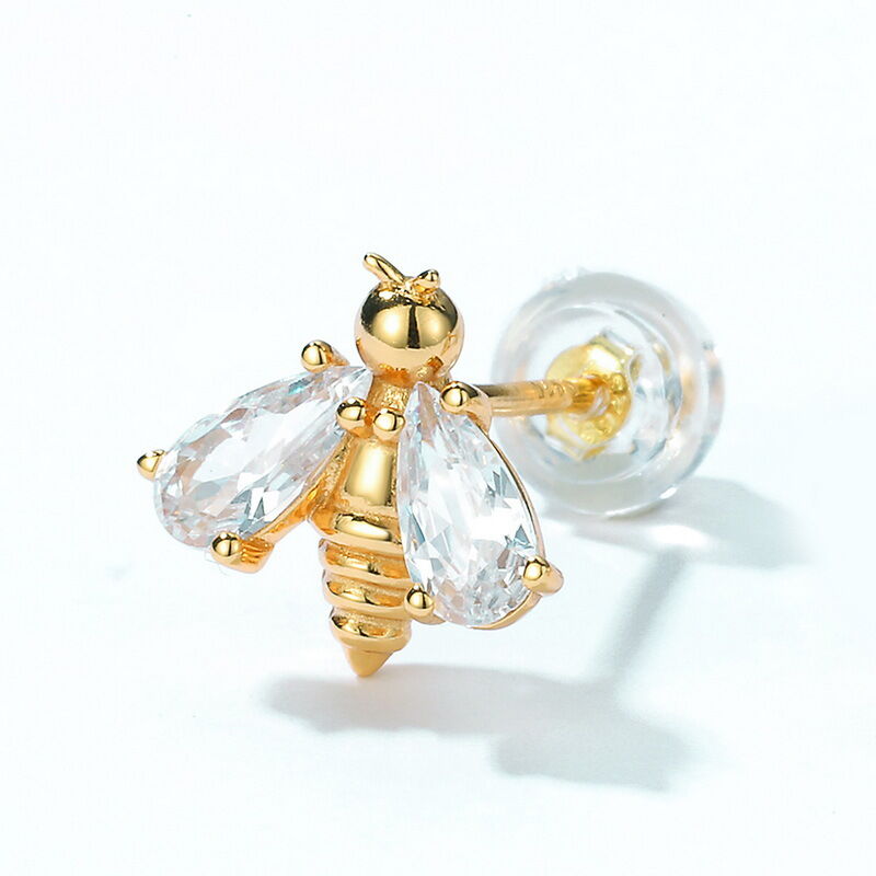 Jeulia Bee Design Pear Cut Sterling Silver Earrings