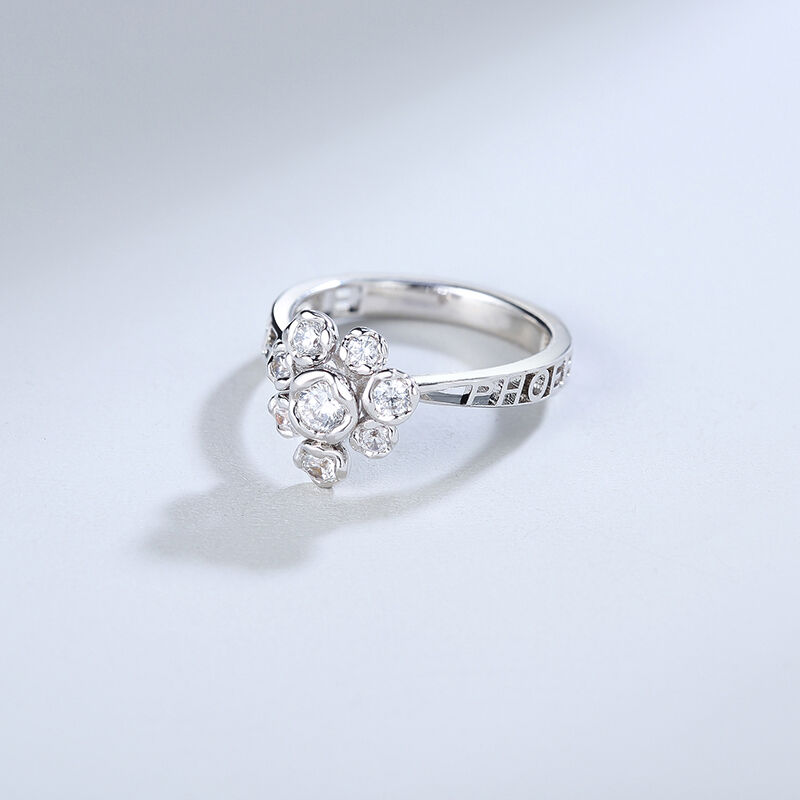 Jeulia "Sweetheart" Personalized Sterling Silver Ring