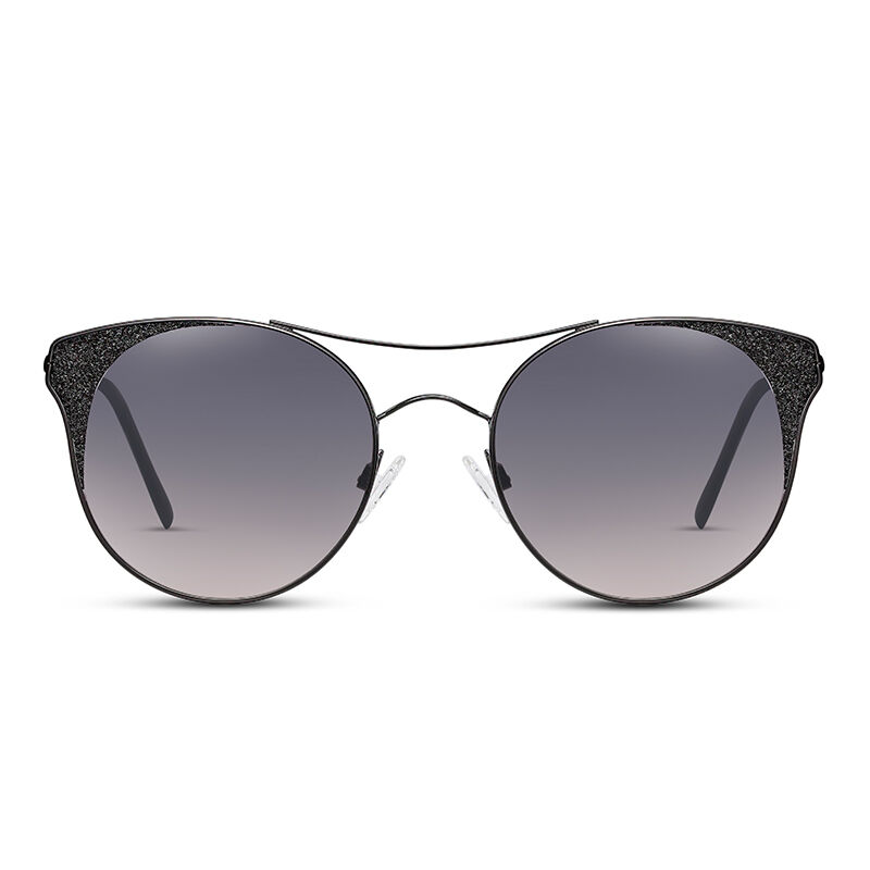 Jeulia "Droga Kitty"  Damskie okulary przeciwsłoneczne kocie oko szare gradientowe