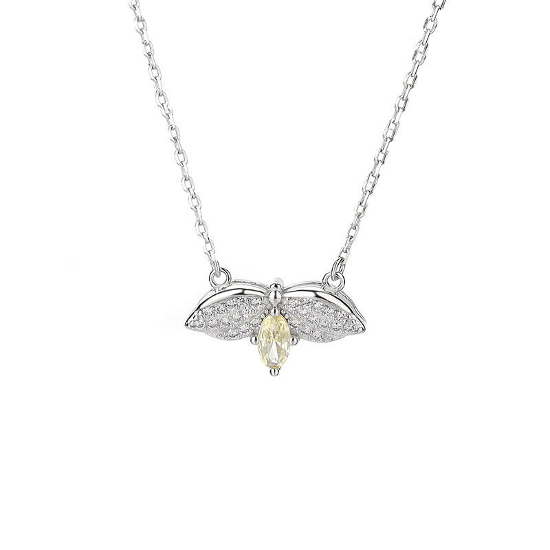 Jeulia Honey Bee Marquise Cut Sterling Silver Necklace