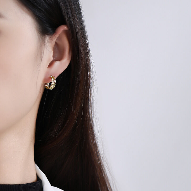 Jeulia Weave Design Sterling Silver Earrings