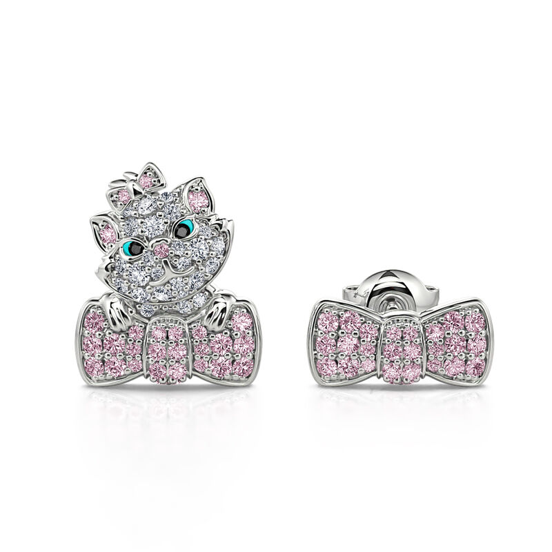 Jeulia "I Love Cats" Bow Design Sterling Silver Jewelry Set