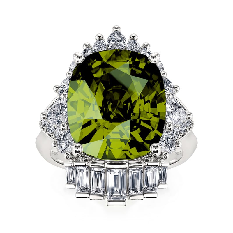 Jeulia Unique Halo Cushion Cut Sterling Silver Ring